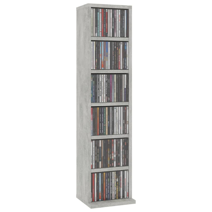 Cd-Kast 2X20X88 Cm Bewerkt Hout Betongrijs