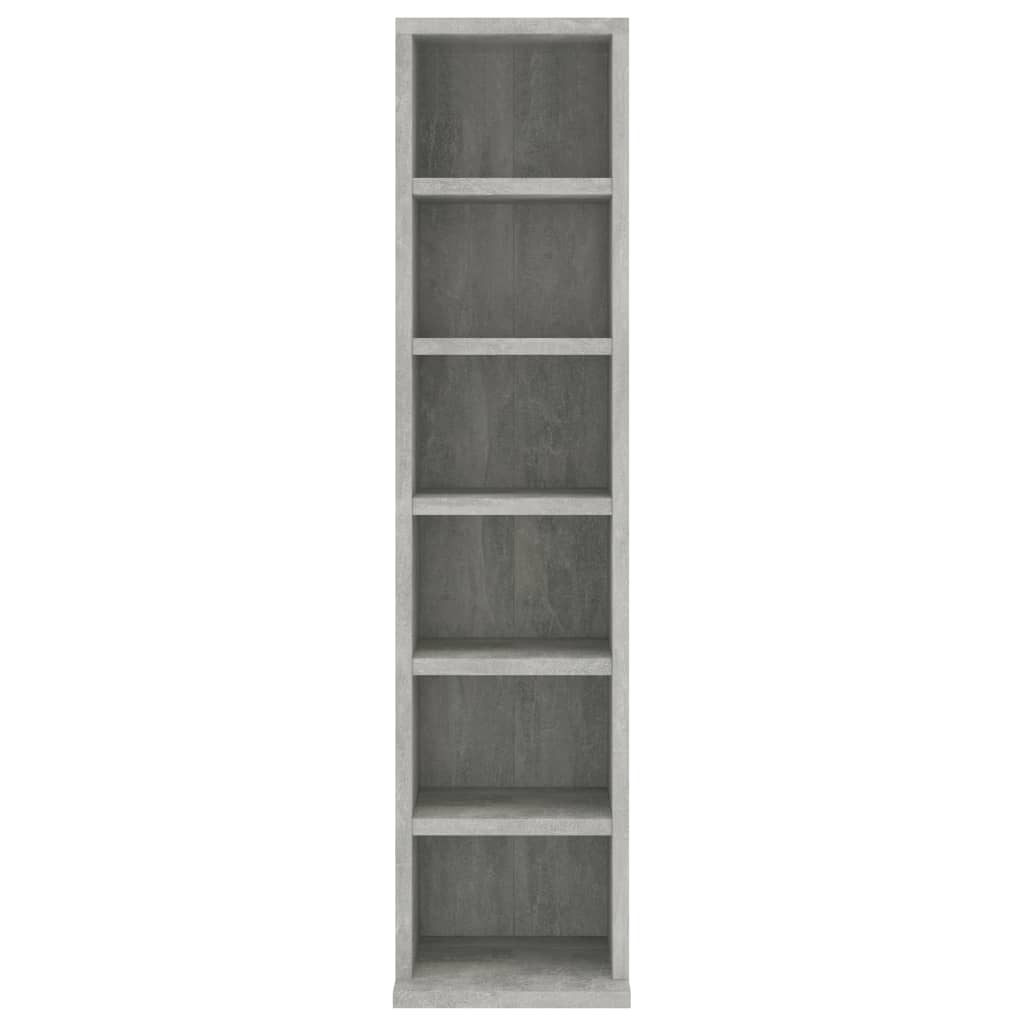 Cd-Kast 2X20X88 Cm Bewerkt Hout Betongrijs