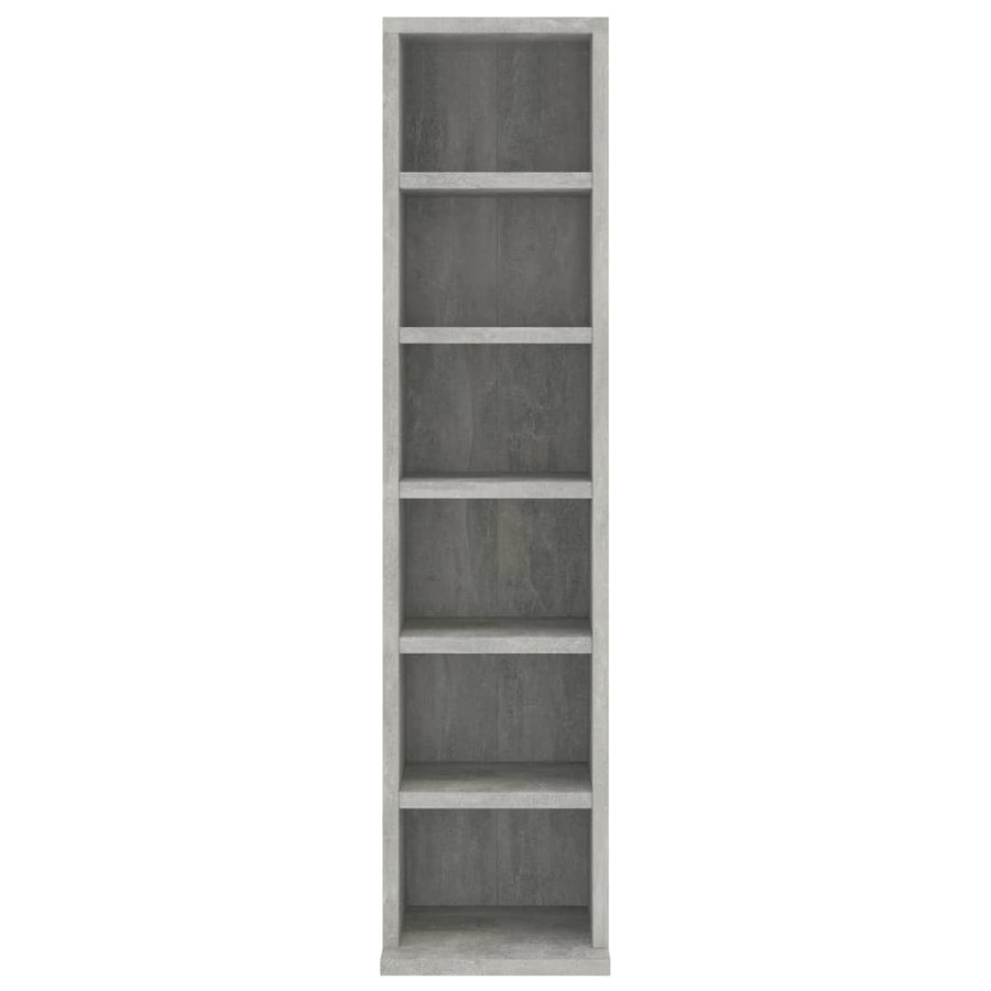 Cd-Kast 2X20X88 Cm Bewerkt Hout Betongrijs