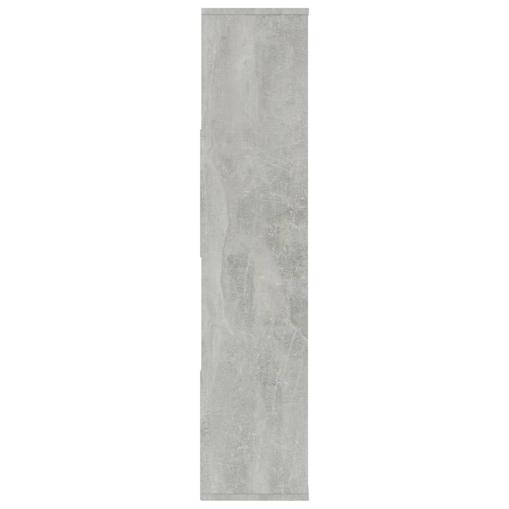 Kamerscherm/boekenkast 110x24x110 cm bewerkt hout betongrijs