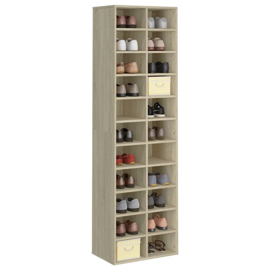 Schoenenkast 54X34X83 Cm Bewerkt Hout Kleurig Sonoma eiken
