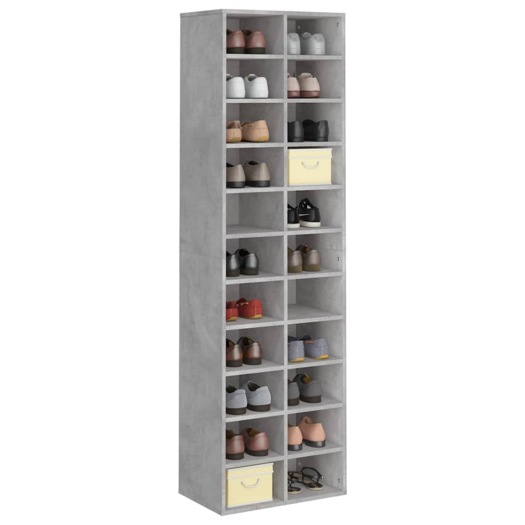 Schoenenkast 54X34X83 Cm Bewerkt Hout Betongrijs