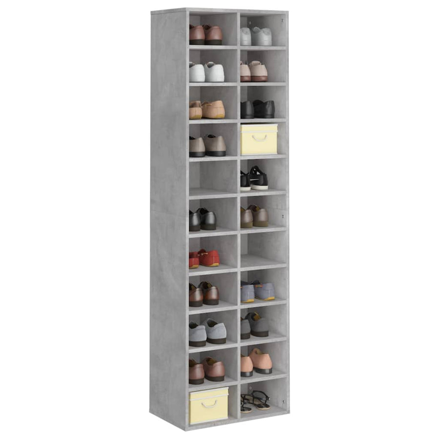 Schoenenkast 54X34X83 Cm Bewerkt Hout Betongrijs