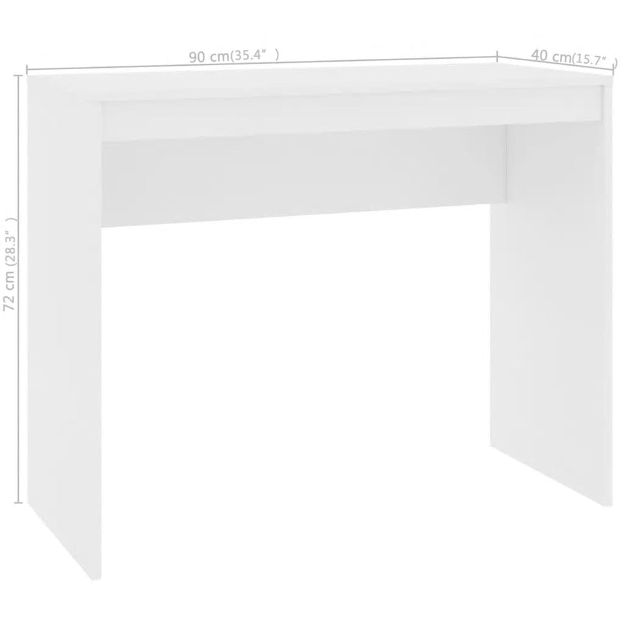 Bureau 90X40X72 Cm Bewerkt Hout Wit
