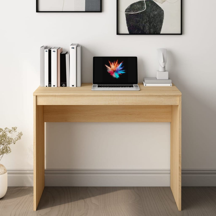 Bureau 90X40X72 Cm Bewerkt Hout Kleurig Sonoma eiken