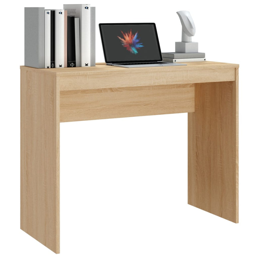 Bureau 90X40X72 Cm Bewerkt Hout Kleurig Sonoma eiken