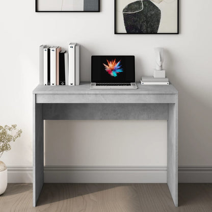 Bureau 90X40X72 Cm Bewerkt Hout Betongrijs