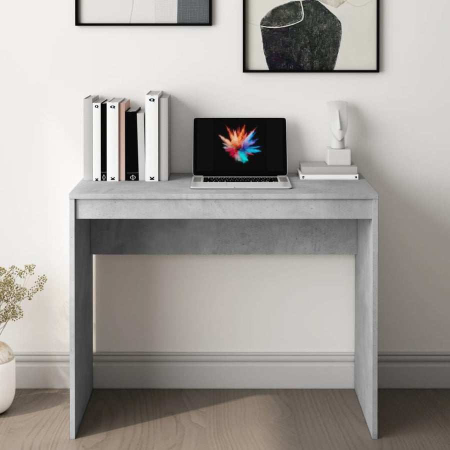 Bureau 90X40X72 Cm Bewerkt Hout Betongrijs