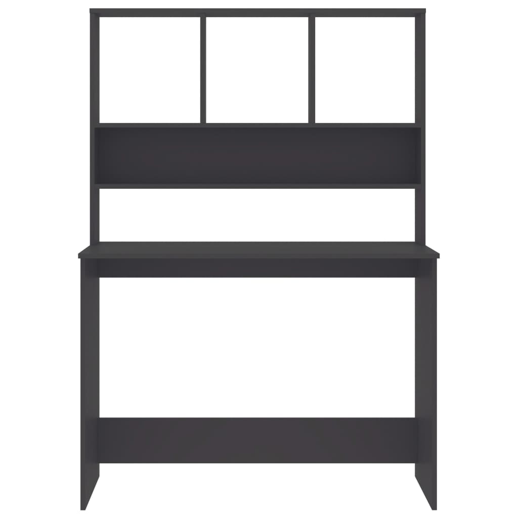 Bureau Met Schappen 110X45X157 Cm Bewerkt Hout Grijs