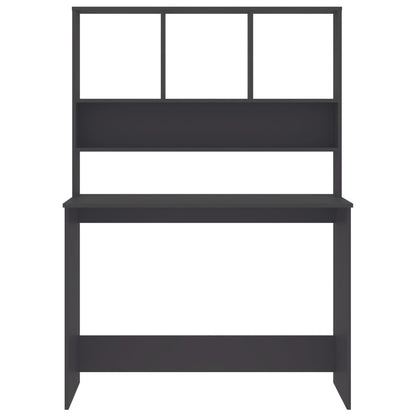 Bureau Met Schappen 110X45X157 Cm Bewerkt Hout Grijs