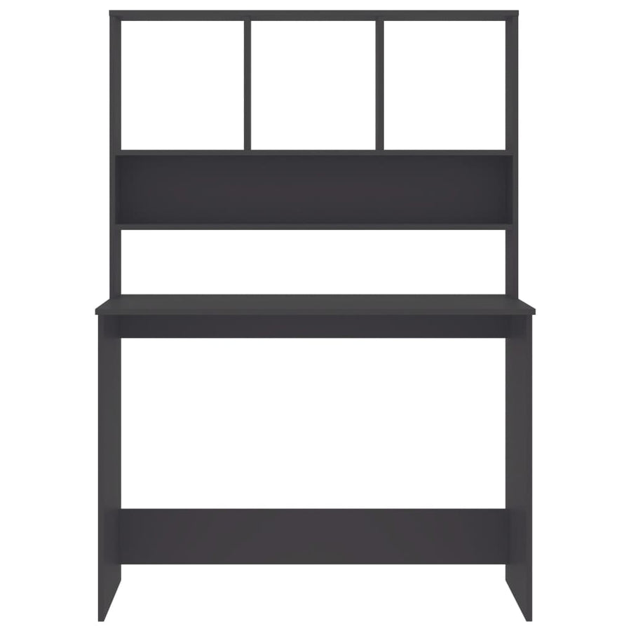 Bureau Met Schappen 110X45X157 Cm Bewerkt Hout Grijs
