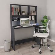 Bureau met schappen 110x45x157 cm grijs bewerkt hout