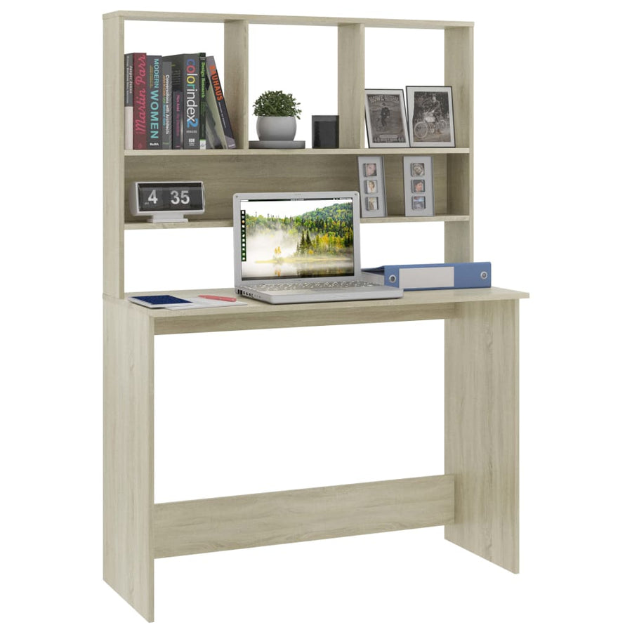 Bureau Met Schappen 110X45X157Cm Bewerkt Hout Kleur Sonoma eiken