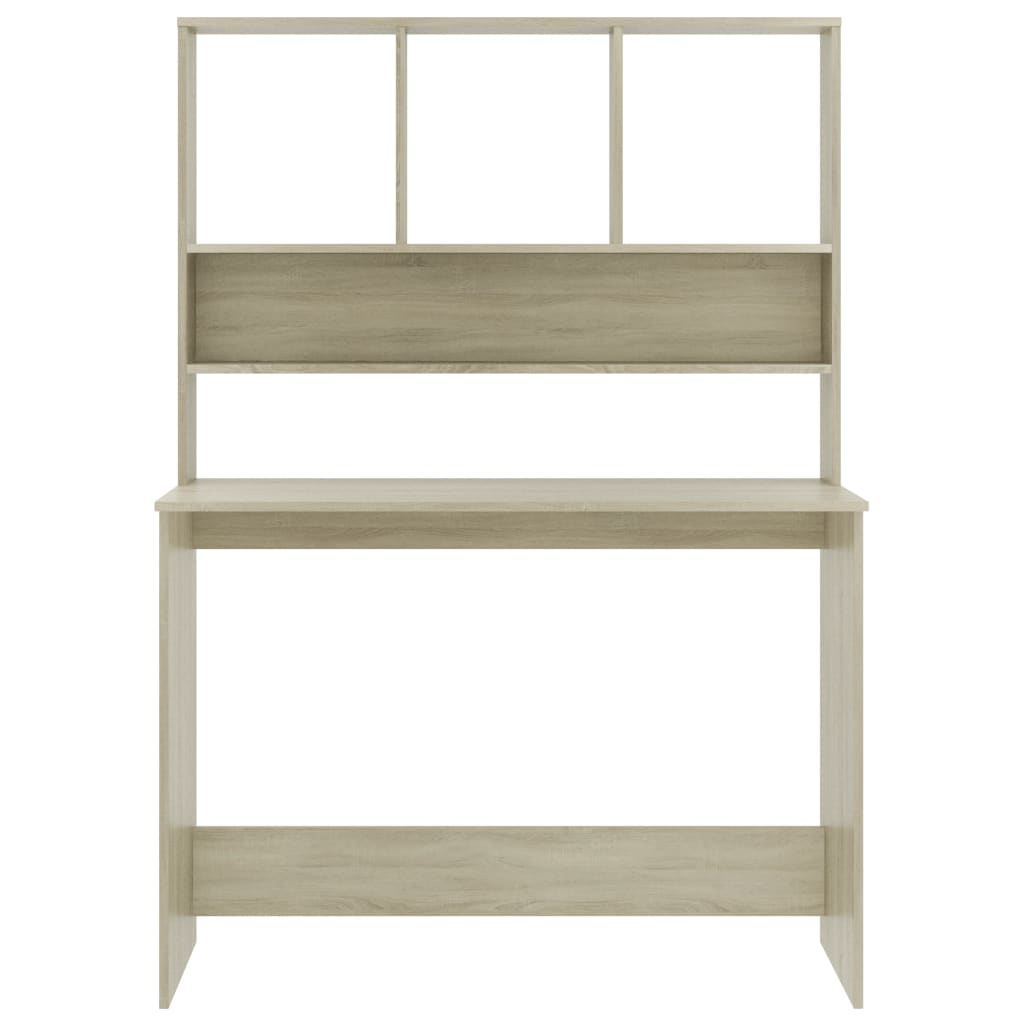Bureau Met Schappen 110X45X157Cm Bewerkt Hout Kleur Sonoma eiken