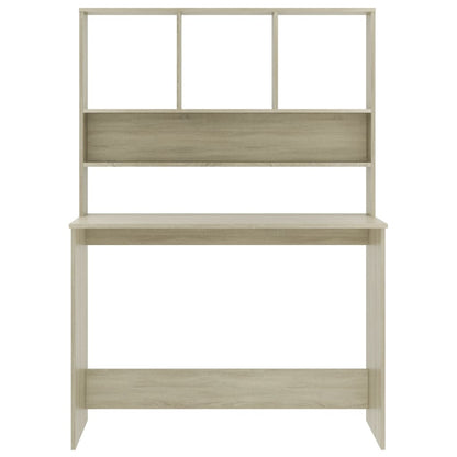 Bureau Met Schappen 110X45X157Cm Bewerkt Hout Kleur Sonoma eiken