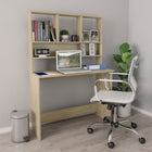 Desk With Shelves 110X45X157Cm Engineered Wood Colour Sonoma Oak