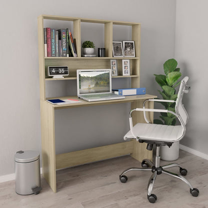 Bureau Met Schappen 110X45X157Cm Bewerkt Hout Kleur Sonoma eiken