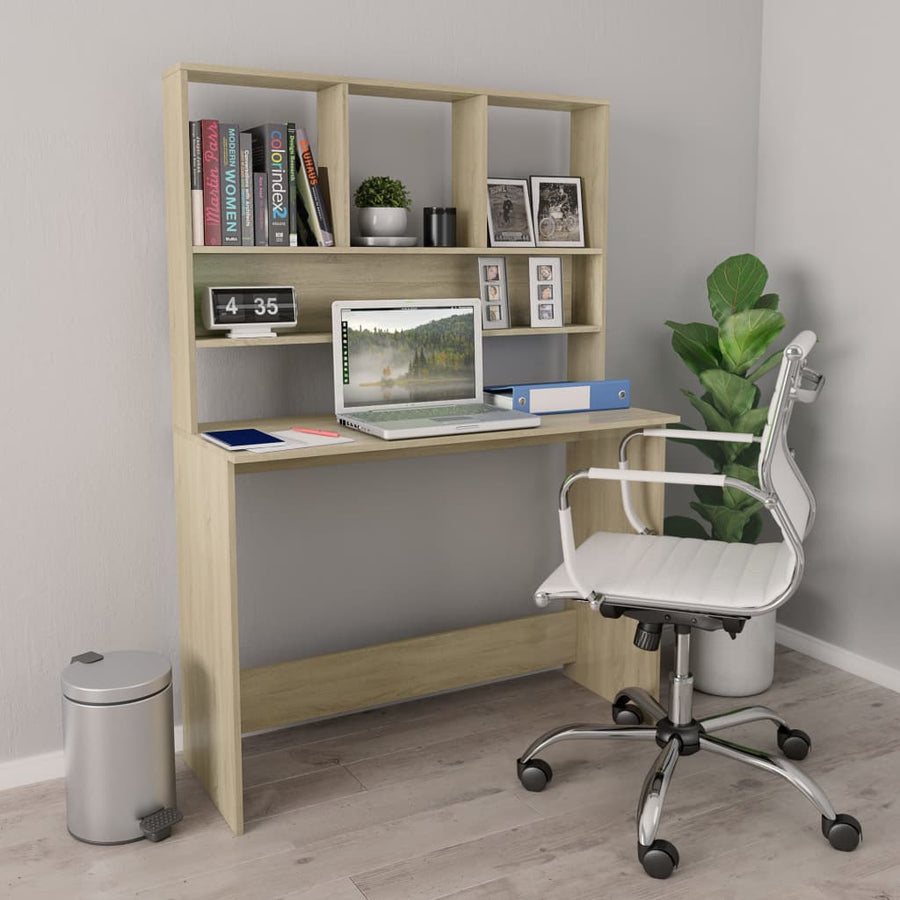 Bureau Met Schappen 110X45X157Cm Bewerkt Hout Kleur Sonoma eiken