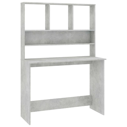 Bureau Met Schappen 110X45X157 Cm Bewerkt Hout Betongrijs