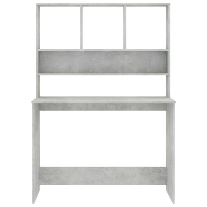Bureau Met Schappen 110X45X157 Cm Bewerkt Hout Betongrijs