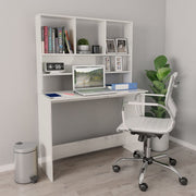 Bureau met schappen 110x45x157 cm wit hoogglans bewerkt hout