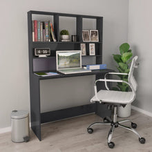 Bureau Met Schappen 110X45X157 Cm Bewerkt Hout Hoogglans grijs