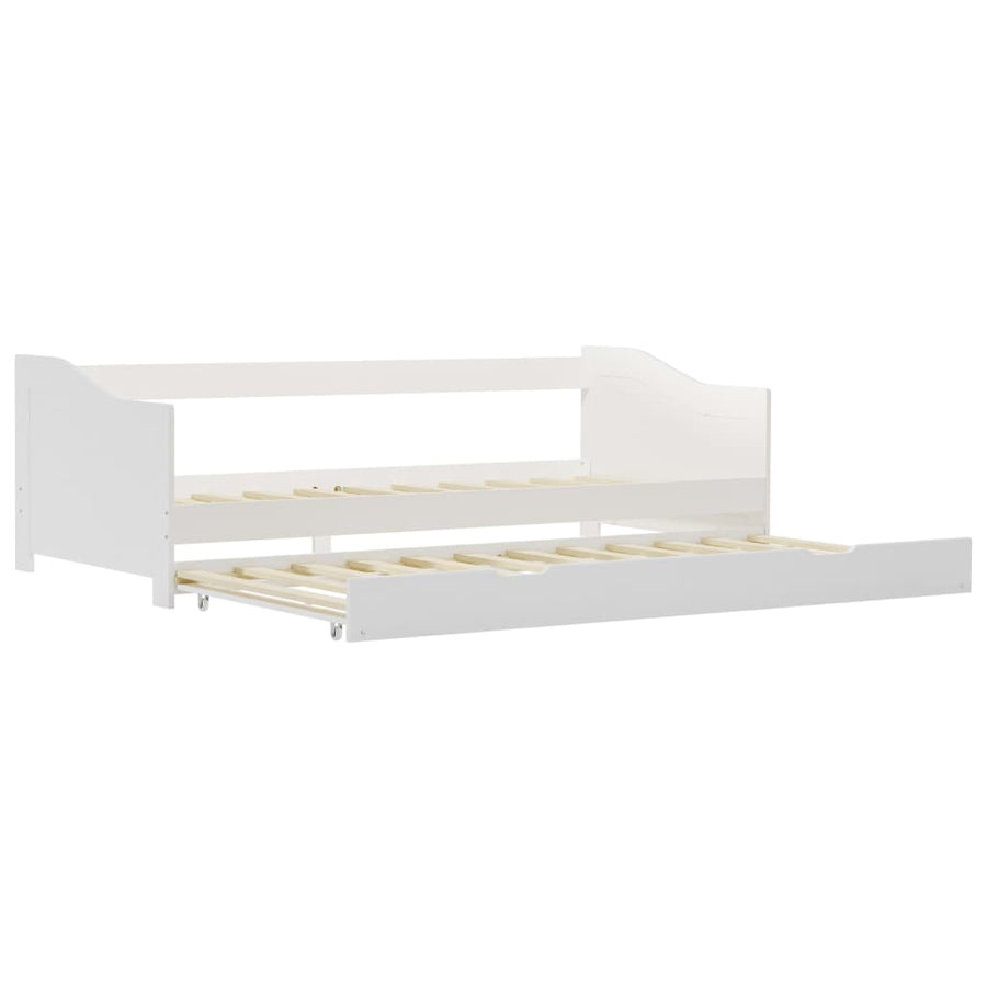 Bedbankframe Uittrekbaar Grenenhout 90X200 Cm Wit