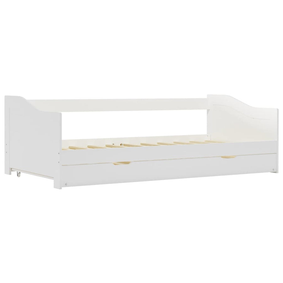 Bedbankframe Uittrekbaar Grenenhout 90X200 Cm Wit