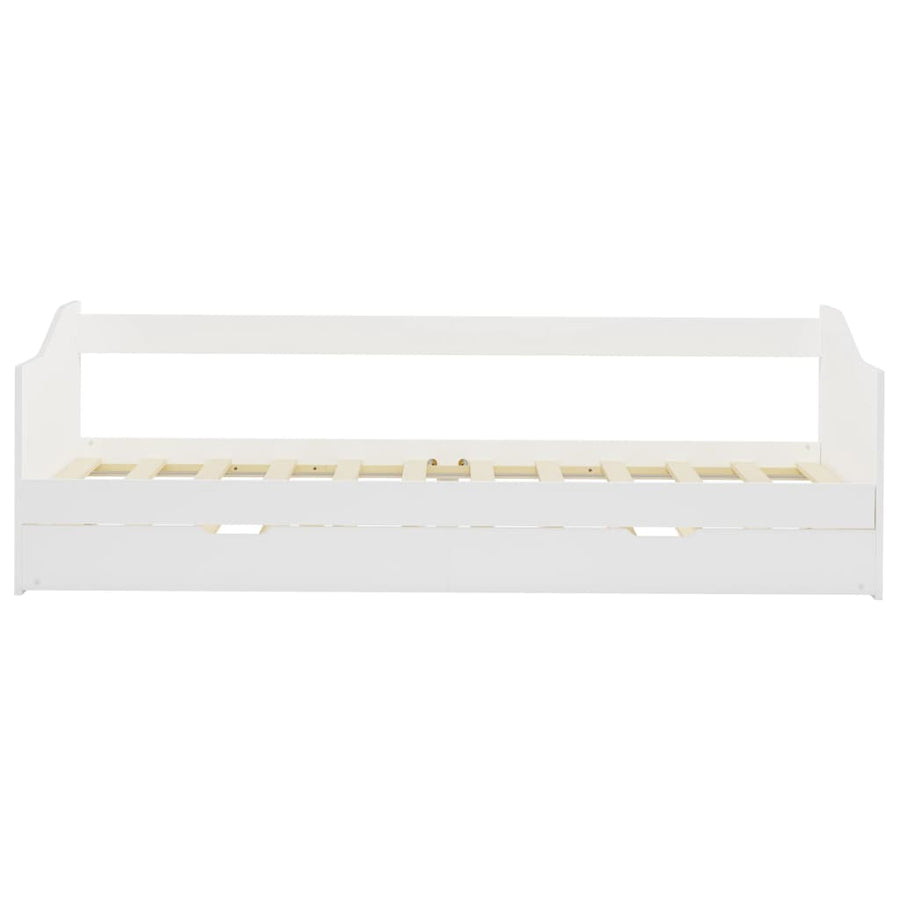Bedbankframe Uittrekbaar Grenenhout 90X200 Cm Wit