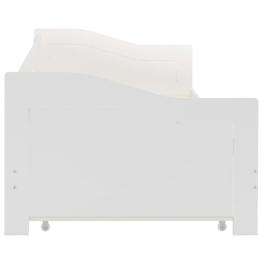 Bedbankframe Uittrekbaar Grenenhout 90X200 Cm Wit