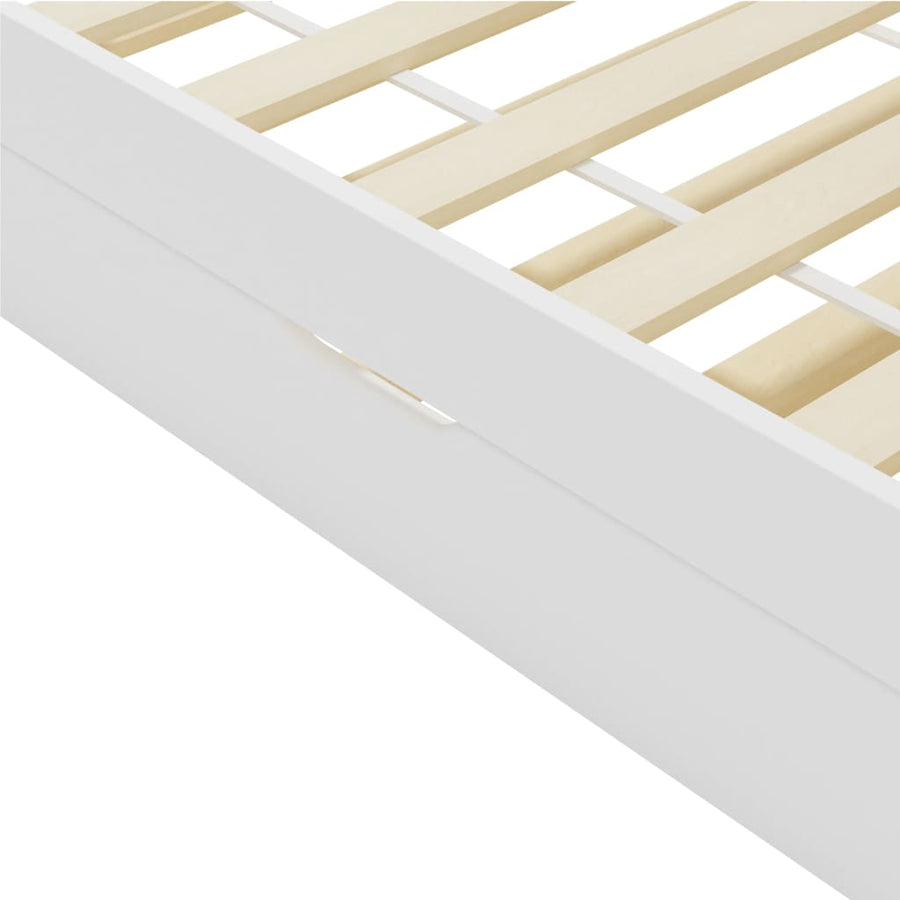 Bedbankframe Uittrekbaar Grenenhout 90X200 Cm Wit