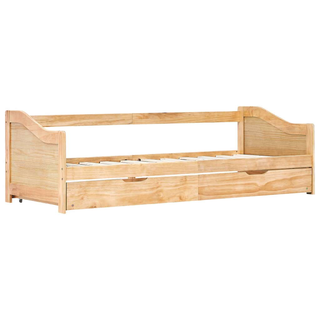 Bedbankframe Uittrekbaar Grenenhout 90X200 Cm Bruin