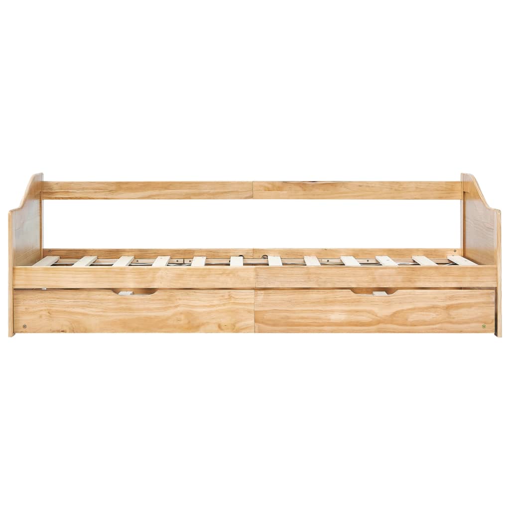Bedbankframe Uittrekbaar Grenenhout 90X200 Cm Bruin