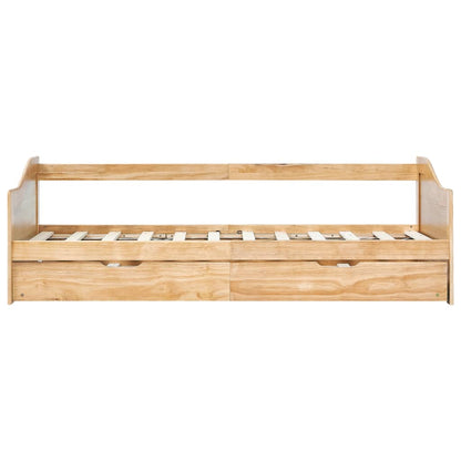 Bedbankframe Uittrekbaar Grenenhout 90X200 Cm Bruin
