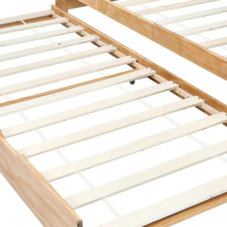 Bedbankframe Uittrekbaar Grenenhout 90X200 Cm Bruin
