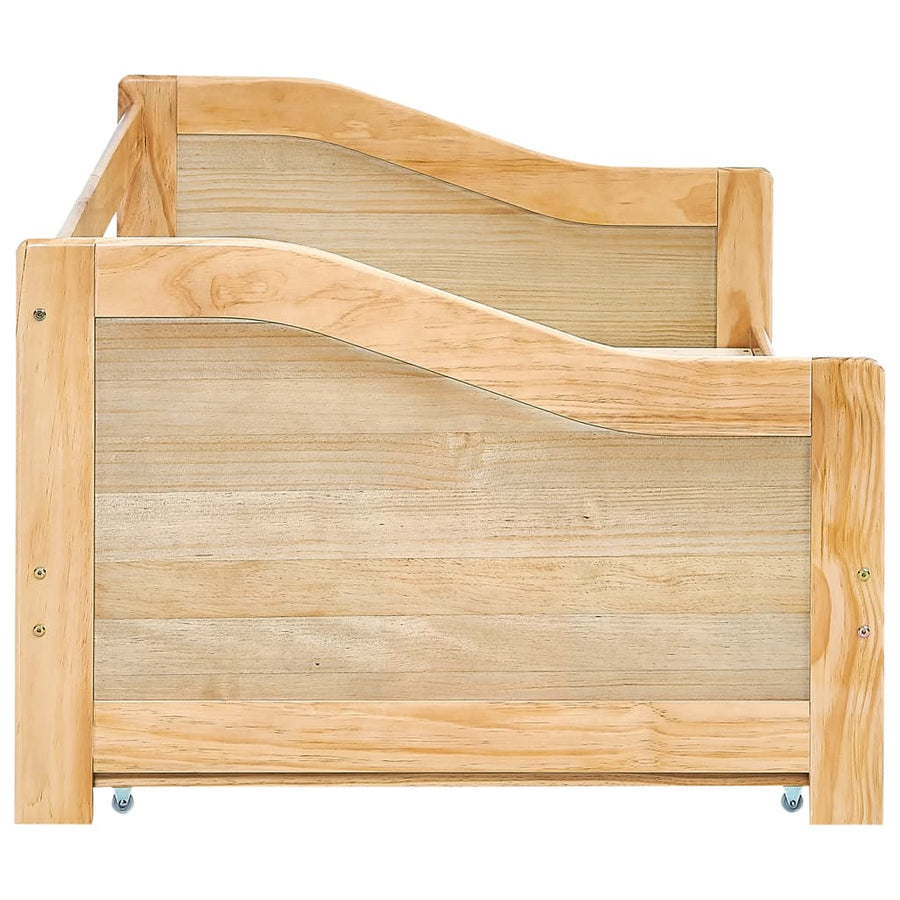Bedbankframe Uittrekbaar Grenenhout 90X200 Cm Bruin