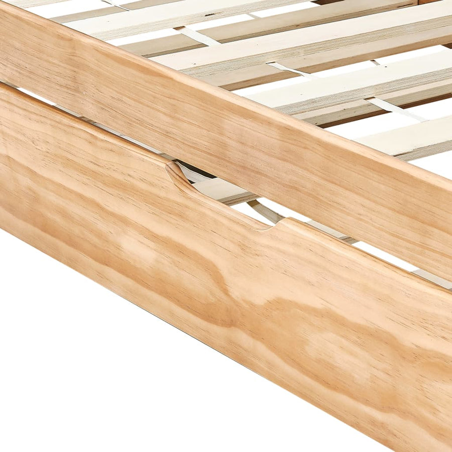 Bedbankframe Uittrekbaar Grenenhout 90X200 Cm Bruin
