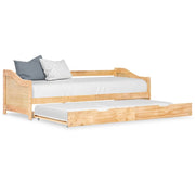 Bedbank uittrekbaar grenenhout 90x200 cm