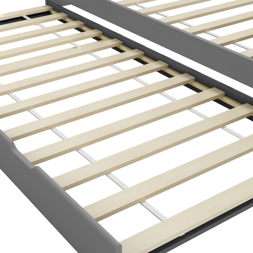Bedbankframe Uittrekbaar Grenenhout 90X200 Cm Grijs
