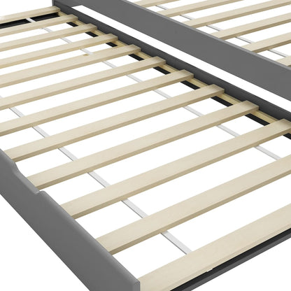 Bedbankframe Uittrekbaar Grenenhout 90X200 Cm Grijs