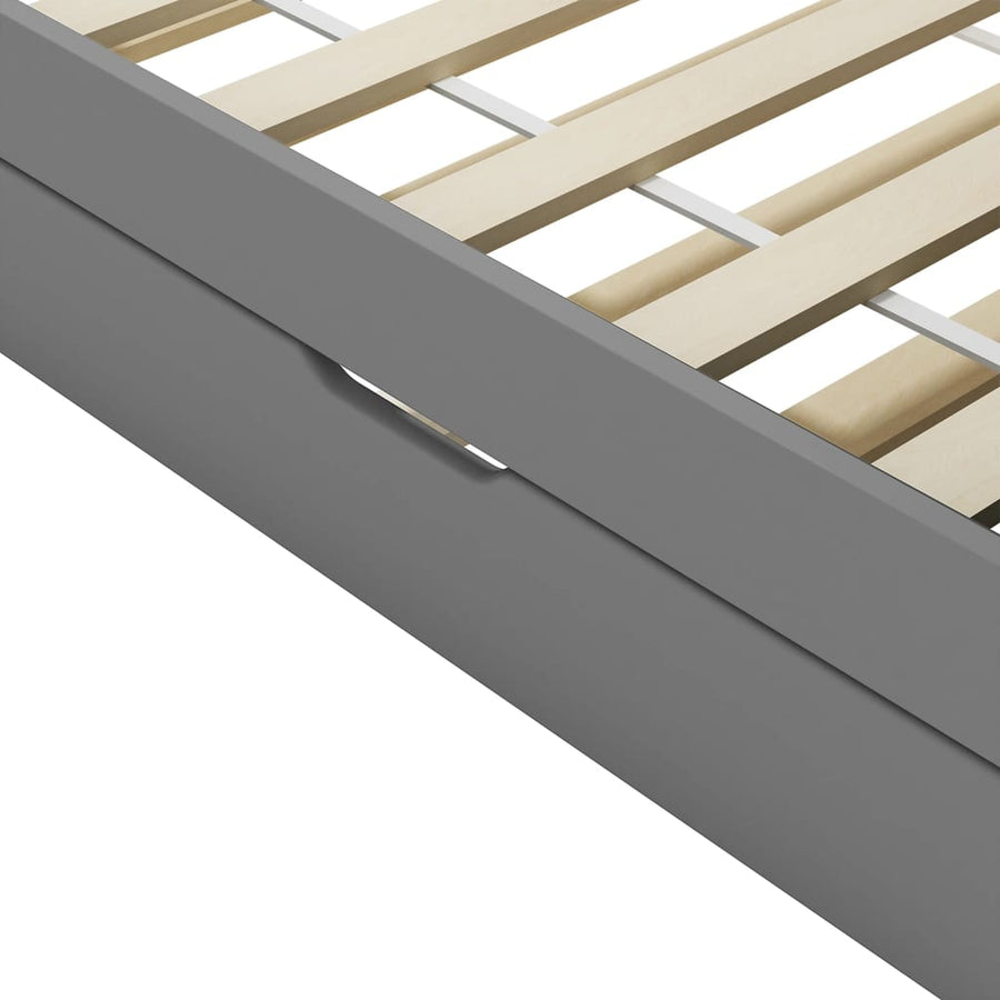 Bedbankframe Uittrekbaar Grenenhout 90X200 Cm Grijs