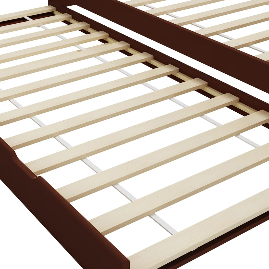 Bedbankframe Uittrekbaar Grenenhout 90X200 Cm Donkerbruin