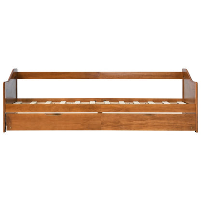 Bedbankframe Uittrekbaar Grenenhout 90X200 Cm Honingbruin