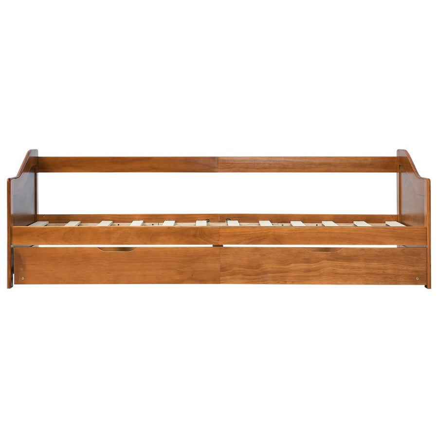 Bedbankframe Uittrekbaar Grenenhout 90X200 Cm Honingbruin