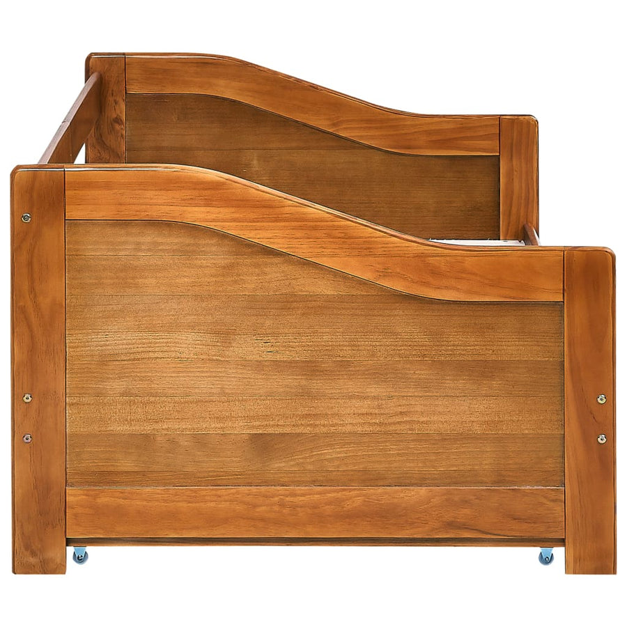 Bedbankframe Uittrekbaar Grenenhout 90X200 Cm Honingbruin