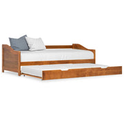 Bedbank uittrekbaar grenenhout 90x200 cm honingbruin