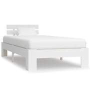 Bedframe massief grenenhout wit 90x200 cm