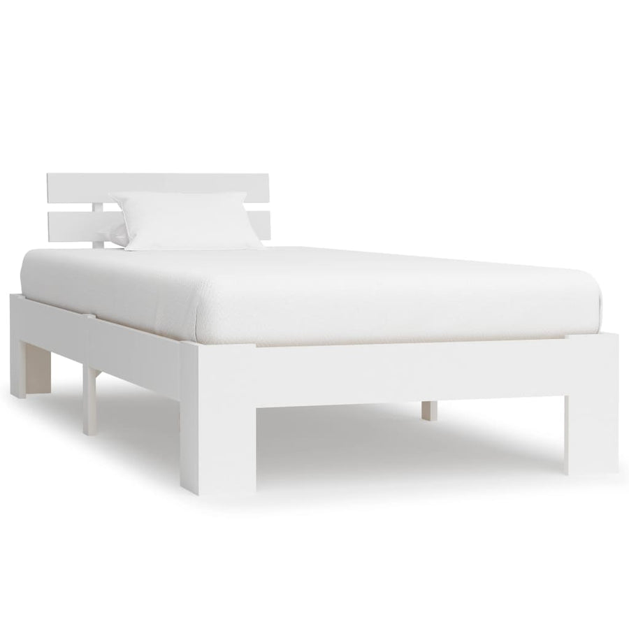 Bedframe Massief Grenenhout 90 x 200 cm Wit