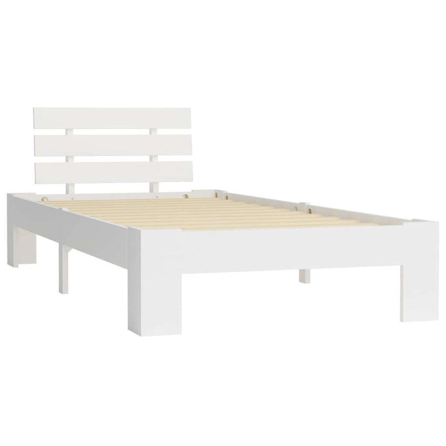 Bedframe Massief Grenenhout 90 x 200 cm Wit