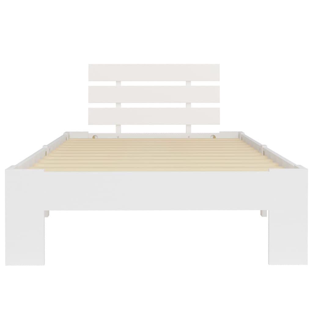 Bedframe Massief Grenenhout 90 x 200 cm Wit